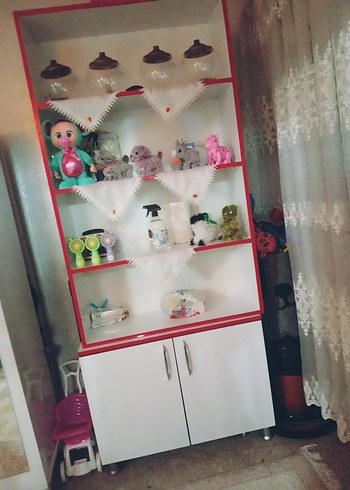 Kırmızı Çekmeceli Ayakkabılık ve Dolap - Görsel 3