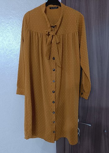 Düğmeli Uzun Kollu Bohem Tunik - Görsel 2