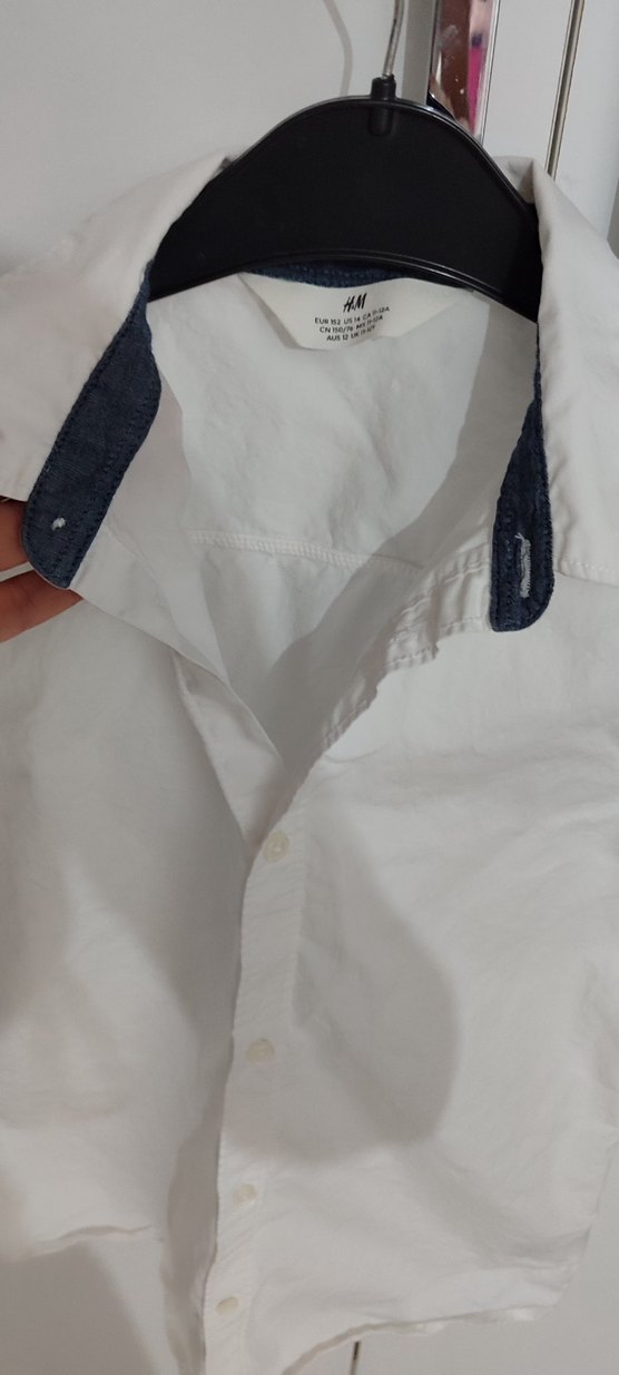 Erkek Çocuk Kısa Kollu Beyaz Pamuk Gömlek - Görsel 2