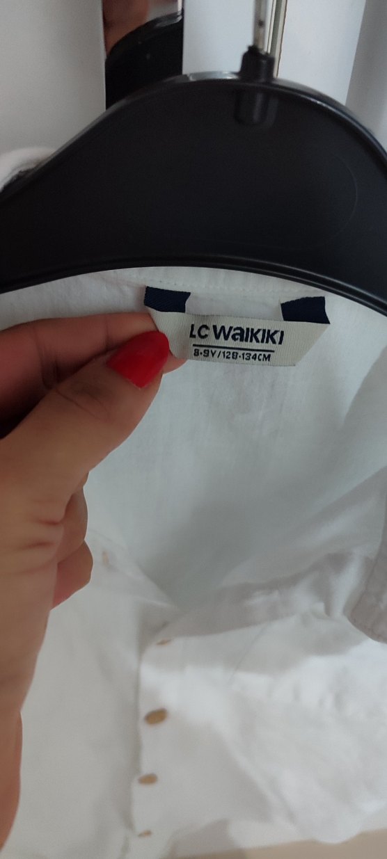 Erkek Çocuk Beyaz Keten Kısa Kollu Gömlek 8 9 yaş - Görsel 3