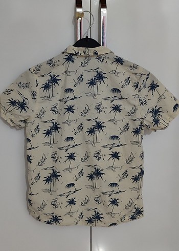 Bej Baskılı Kısa Kollu Erkek Gömlek 9 10 yaş - Görsel 3