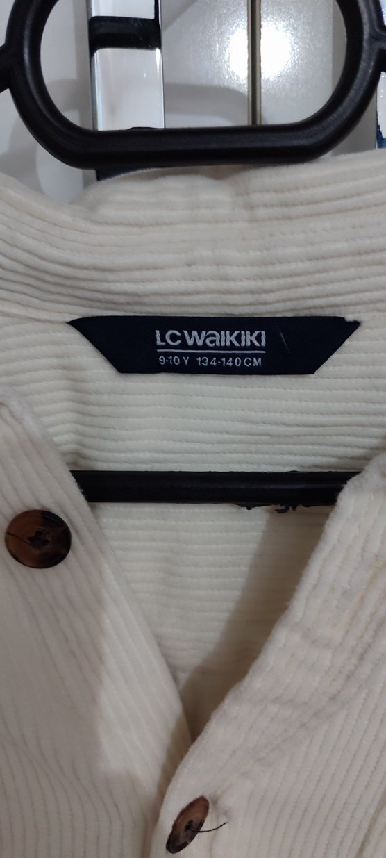 Düğmeli Beyaz kadife erkek çocuk Gömlek 9 10 yaş geniş kalıp - Görsel 3