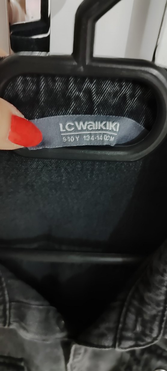 Düğmeli Siyah Erkek çocuk kot gömlek - Görsel 3