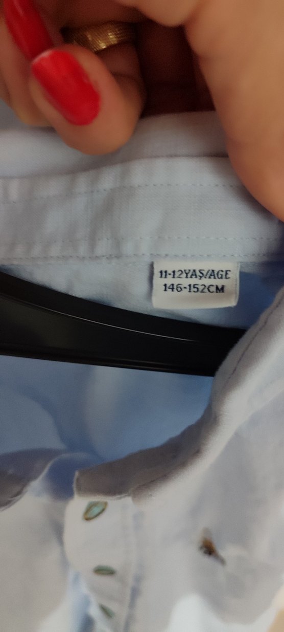 Erkek Çocuk Mavi Keten Kısa Kollu Gömlek - Görsel 4