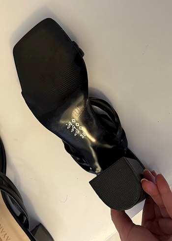 Diğer Siyah Minimalist Stiletto Topuklu Kadın Sandalet