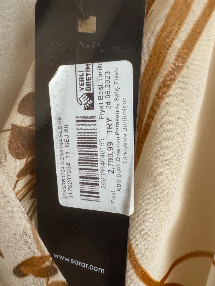 Bej V Yaka Bohem Uzun Elbise - Görsel 4