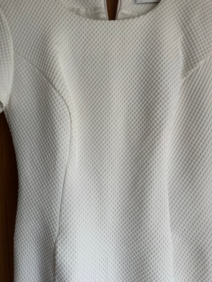 Kadın Beyaz Kısa Kollu Midi Kalem Elbise - Görsel 2