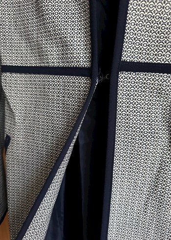 Gri lacivert Midi Kadın Ofis ceket - Görsel 2