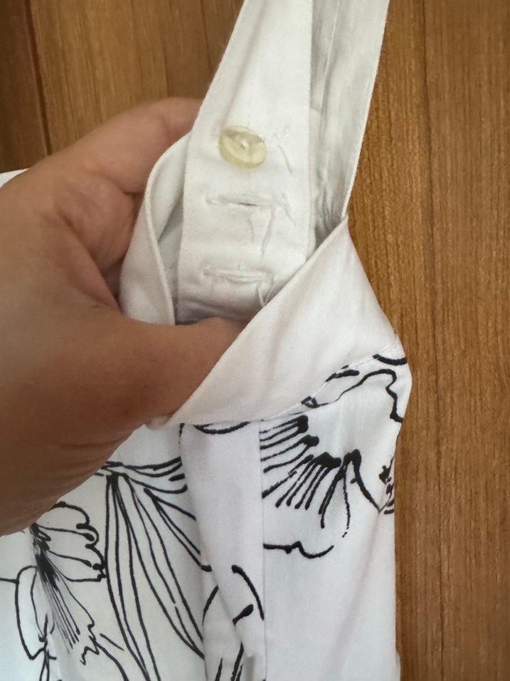 Çiçek Desenli Beyaz Elbise - Görsel 4