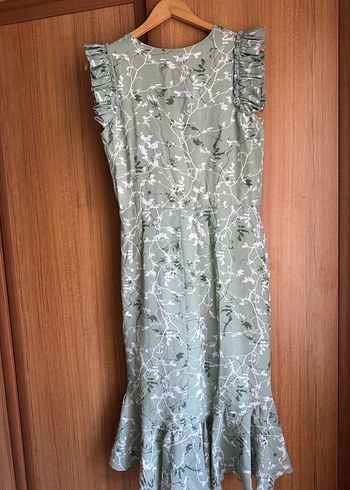 Yeşil Bohem Desenli Uzun Elbise - Görsel 2