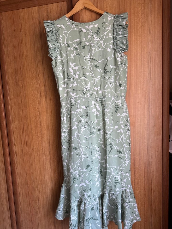 Yeşil Bohem Desenli Uzun Elbise - Görsel 2