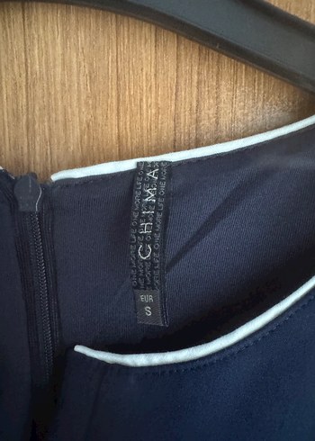 Lacivert V Yaka Kolsuz Ofis Elbisesi - Görsel 4