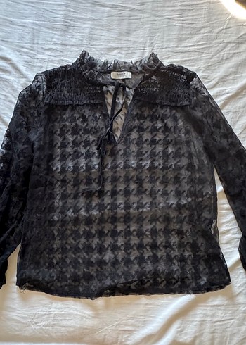 Dantel Detaylı Siyah Uzun Kollu Gotik Bluz