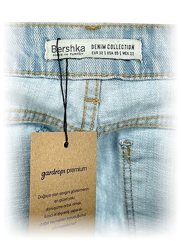 32 Beden Bershka Jean / Kot Şort %70 İndirimli.