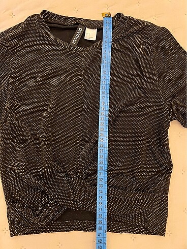 s Beden siyah Renk H&M crop parlak bluz