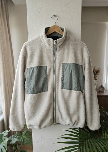 Zara Ekru Pelus Fermuarli Ceket