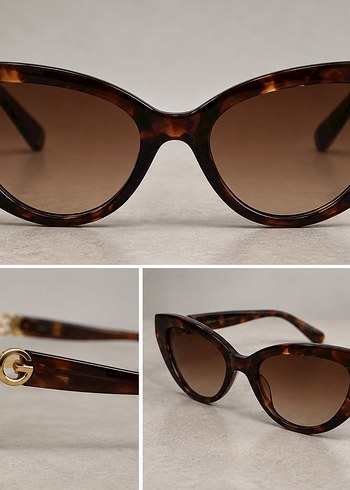 Dolce & Gabbana Retro Kahverengi Kaplumbaga Desenli Gunes Gozlugu