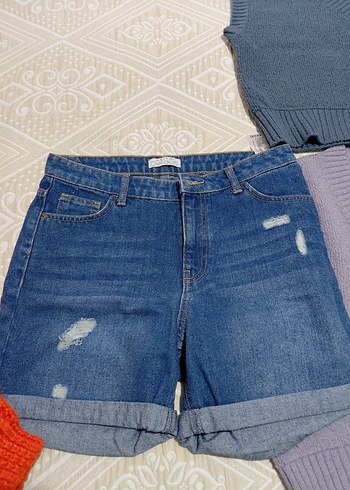 Kadın Kot Şort süveter - Görsel 4