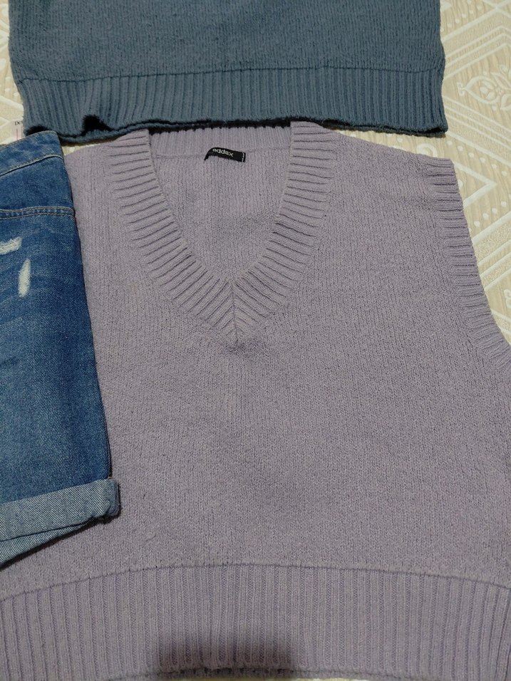 Kadın Kot Şort süveter - Görsel 5
