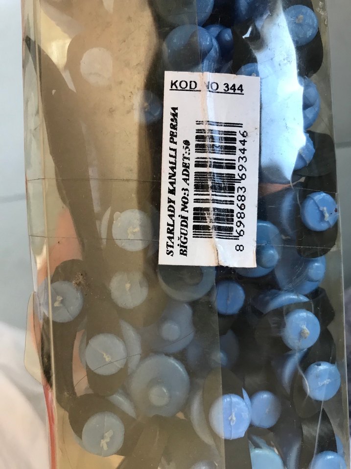 Mavi Perma bigudisi kuaför malzemesi - Görsel 2