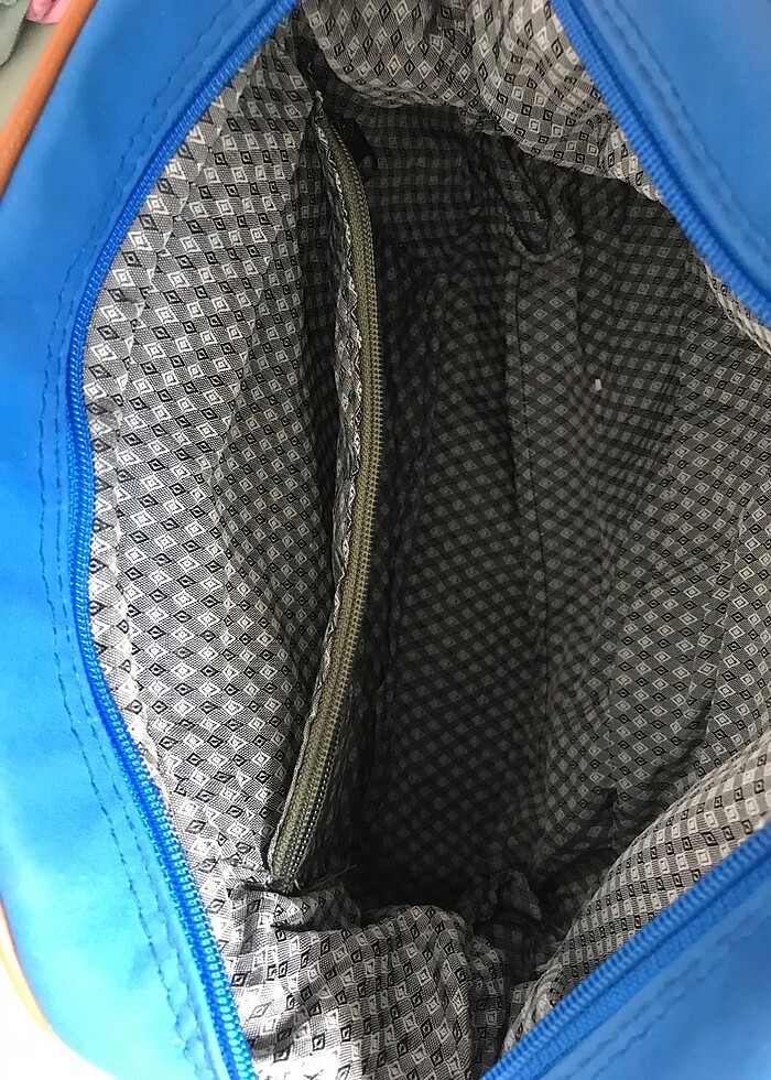 Sax mavisi ve kahverengi kol çantası - Görsel 3