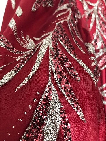 Sıfır tesettür kırmızı kına elbisesi / abiye - Görsel 8