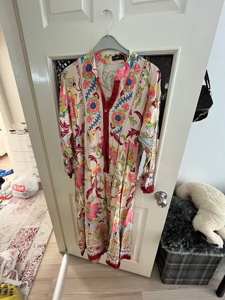 Etnik Desenli Uzun Bohem Elbise - Görsel 2