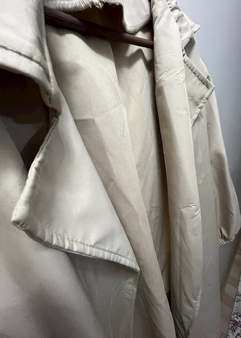 Bej Uzun Kadın Trençkot - Görsel 3