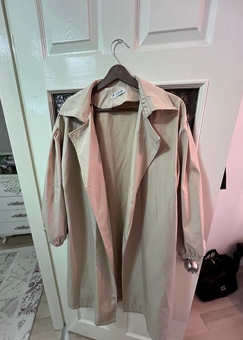 Bej Uzun Kadın Trençkot - Görsel 4