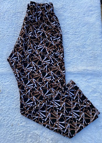 Yeşil Çiçek Desenli Bohem Kadın Pantolon - Görsel 4