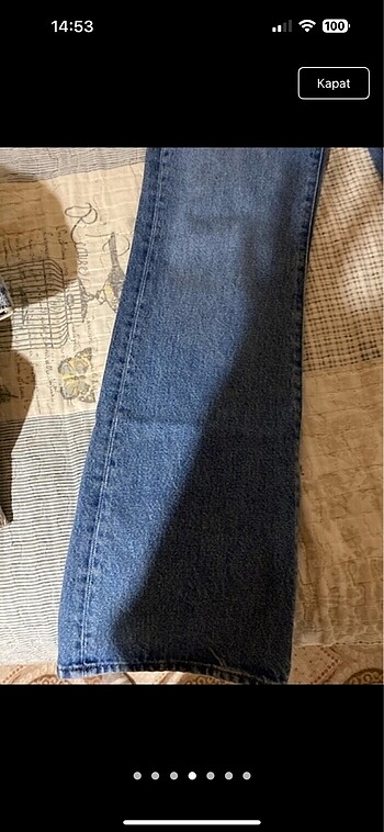 xs Beden lacivert Renk mavi miav high rise flare jean