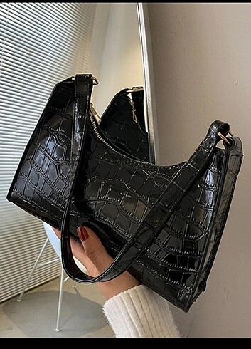 Sheinside Shein timsah desenli omuz çantası