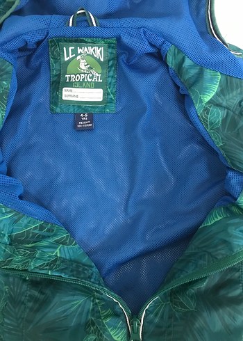 LC Waikiki Unisex Kapüşonlu Yeşil Fermuarlı Yağmurluk