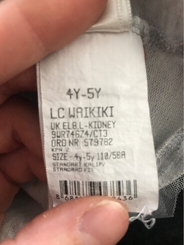 4 Yaş Beden gri Renk Lcw elbise