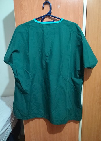 çizgi terikoton scrubs xl avcı yeşili - Görsel 3