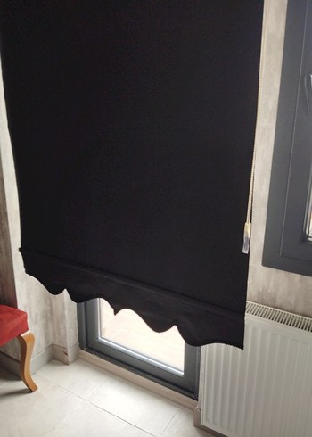 Siyah Gotik Desensiz Stor Perde - Görsel 3