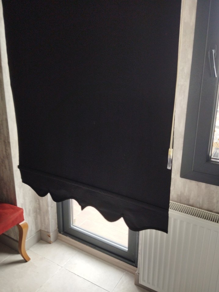 Siyah Gotik Desensiz Stor Perde - Görsel 3