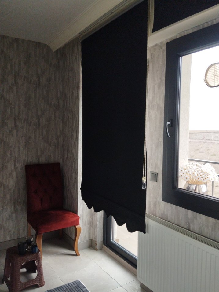 Siyah Gotik Desensiz Stor Perde - Görsel 2