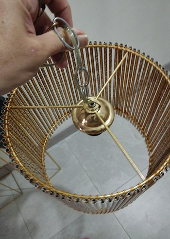 Bej Parlak Zincirli Sarkıt Avize - Görsel 3