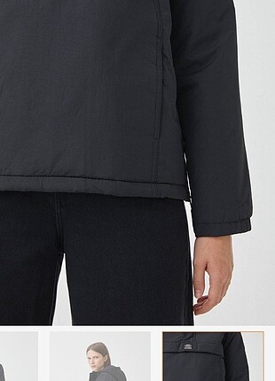 s Beden siyah Renk Pull&Bear Şişme Kanguru Mont