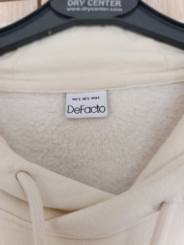 Bej Kapüşonlu Uzun Kollu Erkek Sweatshirt - Görsel 5