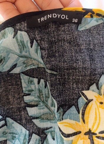 Tropik desenli viskon plaj alt/üst takim - Görsel 5