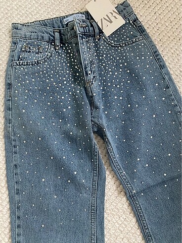 Zara Zara önü taşlı jean pantolon