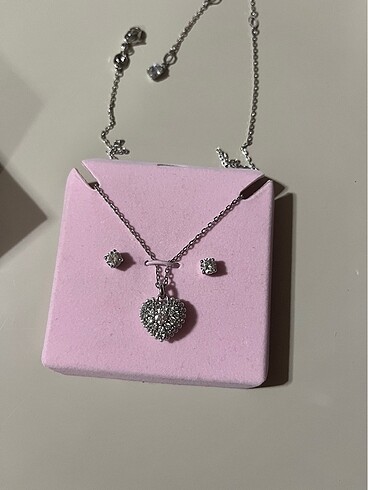  Beden gri Renk Swarovski Takı Seti