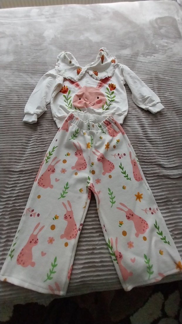 Beyaz Dantelli Uzun Kollu Bebek Takımı - Görsel 2