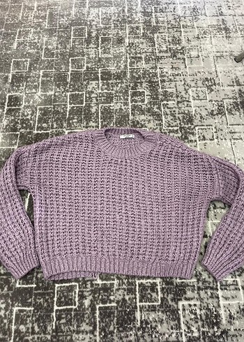LC Waikiki Pembe Oversize Örgü Triko Kazak