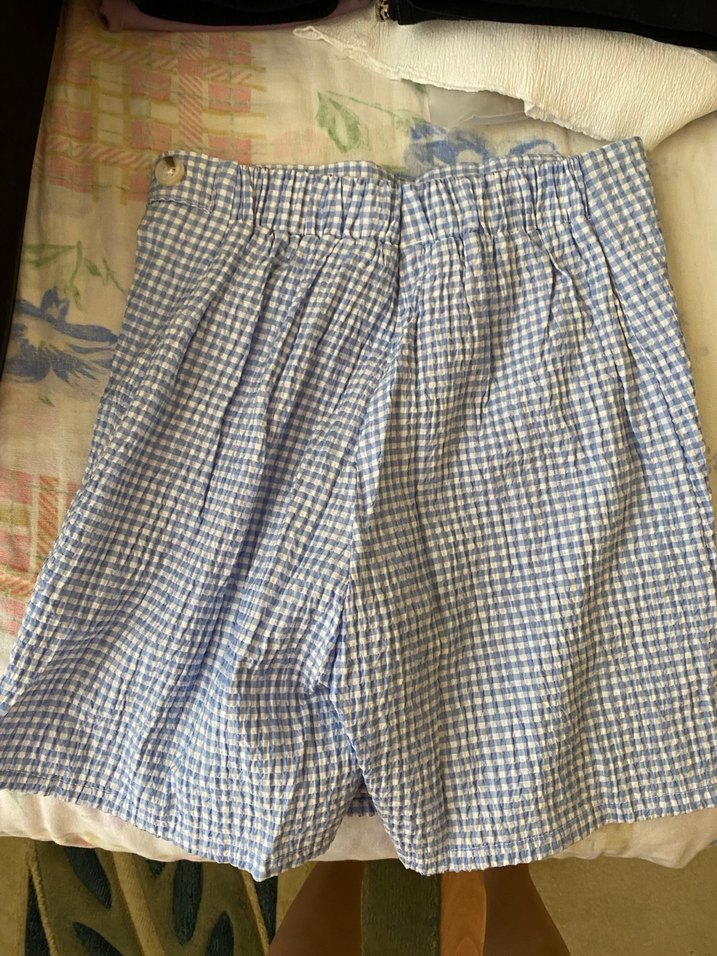 Mavi Pileli Keten Midi Etek - Görsel 2