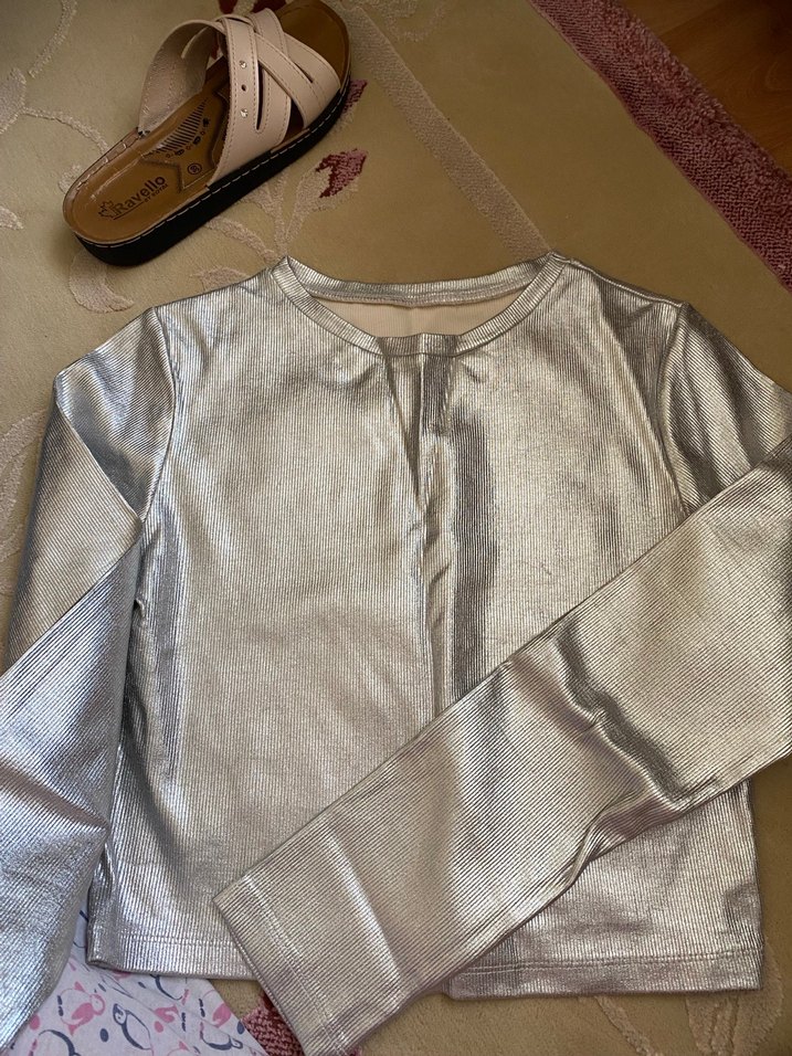 Kız Çocuk Gri Uzun Kollu Bluz - Görsel 2