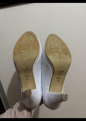 Beyaz Kadın Blok Topuklu Stiletto - Görsel 3