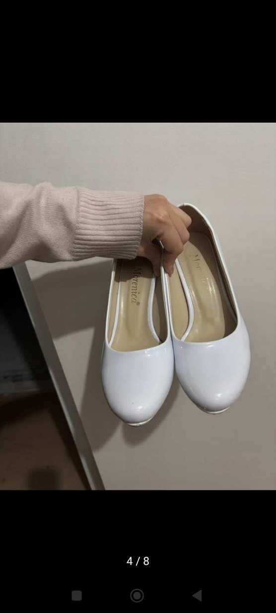 Beyaz Kadın Blok Topuklu Stiletto - Görsel 4